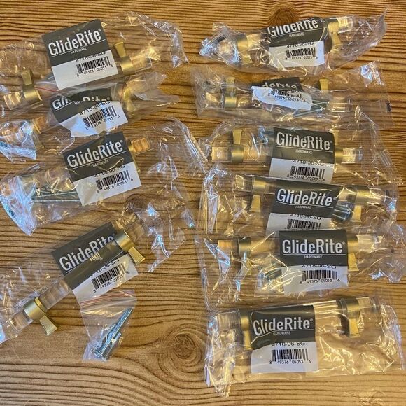 NWT 10 pack GlideRite Hardware Cabinet Drawer Handles Clear Modern Look NEW - Picture 1 of 17
